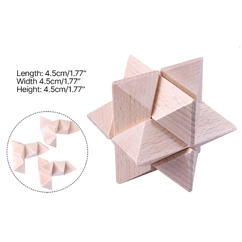 9Pcs Wooden Brains Teasers Puzzle Logics Mind Puzzle Box Locks Removing Assembling Toy for Party Decoration