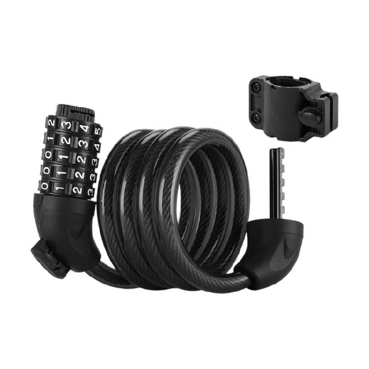 

5-Digit Bicycles Lock Cable Lock Combination Lock 120cm Long Cable Lock for Motorcycles Bikes чорний