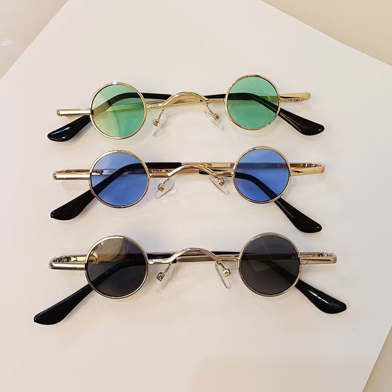 Σούπερ Μικρά Στρογγυλά Ρετρό Γυαλιά Ηλίου Μίνι Στρογγυλός Σκελετός Φωτογραφία Μικρά Γυαλιά Ανδρικά Και Γυναικεία Γυαλιά Ηλίου Punk Tide