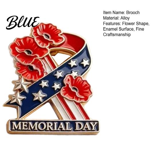 Wear-resistant Lapel Pin Memorial Day Flower Brooch Commemorative Soldier Patriotic Metal Tribute Wear-Resistant Anti-Rust Badge