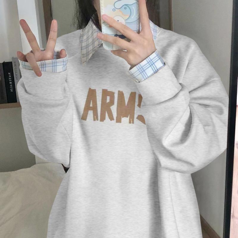 

Skinny Versatile Crew Neck Sweater Women s Navy Blue Non-pilling Autumn and Winter Velvet Thin Clothes 2XL