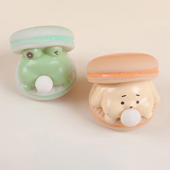 Bubble Animal Macaron Fidget Toy Stress Relief Dog Cat Rabbit Frog Squeeze Sensory Toy Anti-Anxiety Soft Stress Ball Pinch Desk Toy