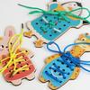 Educational Wooden Lacing Toy Hand-eye Coordination Caterpillars Eat Fruit  Training