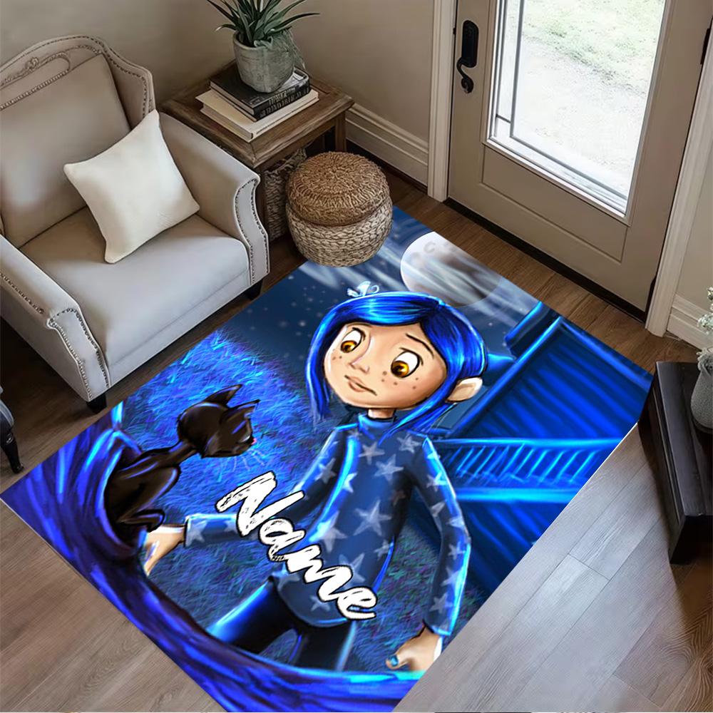 Nighttime Adventure Stars Customize Your Name Floor Mat Suitable for Game Room Study room Decorate room Playrooms Antislip Carpet Anime Office Decor