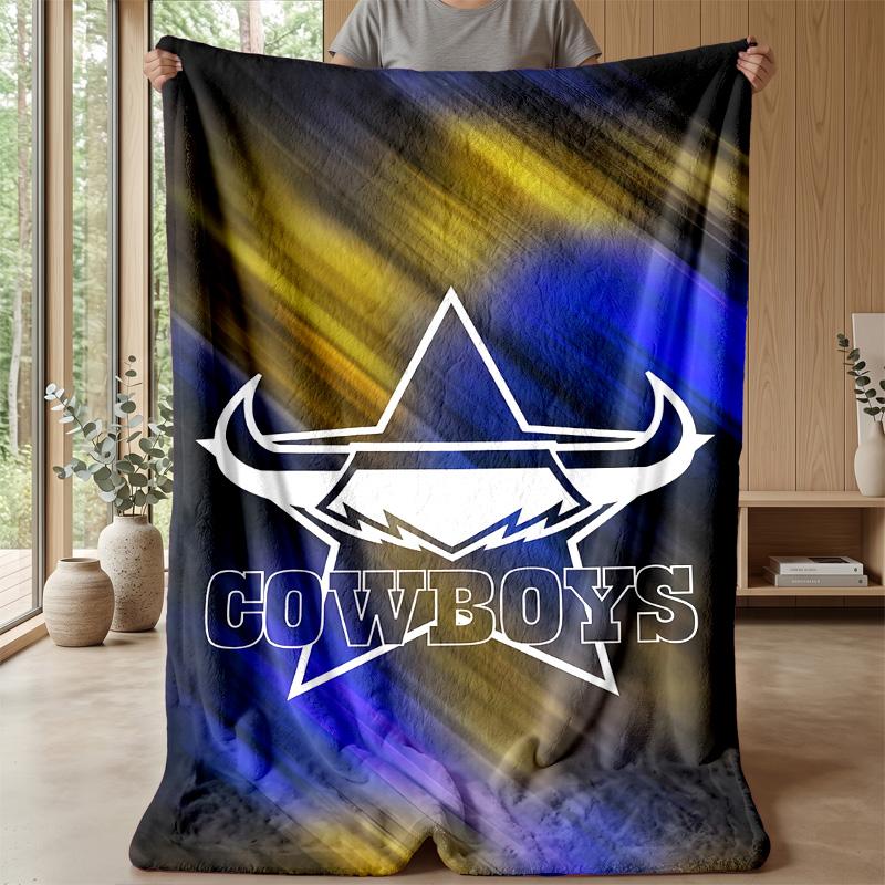 North Queensland CowboysPrinted Flannel Blanket Cozy Skin-Friendly Warm Throw for Couch Bed Indoor Daily Use