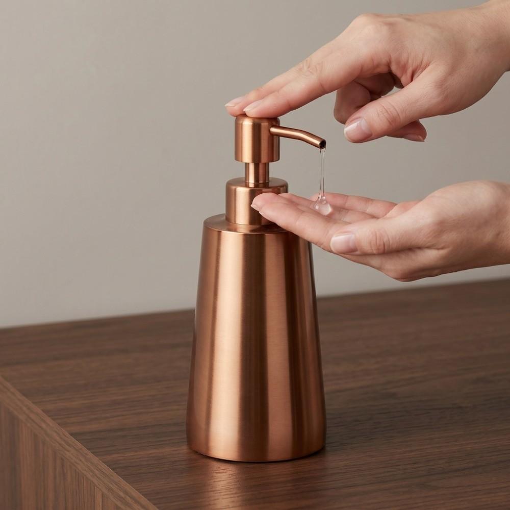 Rosguld Tvåldispenser 350 ml Kapacitet Schampodispenser Vätskedispenser Badrumstillbehör