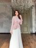 Elegant 2024 Color Block Pleated Dress - European & American Autumn Fashion for Women