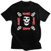 Anpassad Skräck Punk Rock Misfits Skalle T-shirt Herr Kortärmad Ren Bomull T-shirt Fritidstoppar Streetwear T-shirt