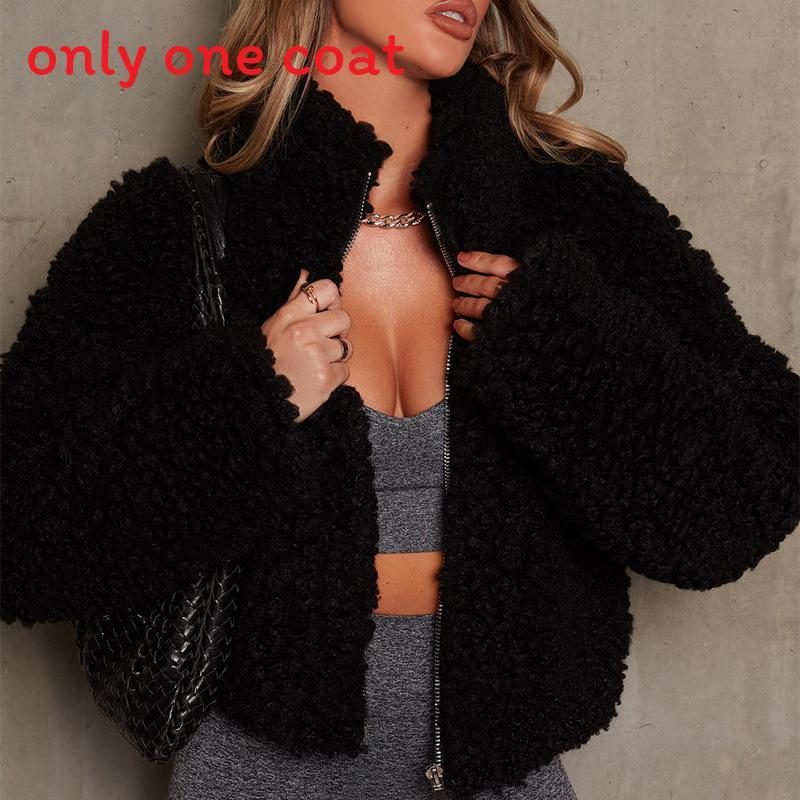 Giacca da Donna Autunno Inverno in Finta Pelliccia con Tasche per Uso Casual