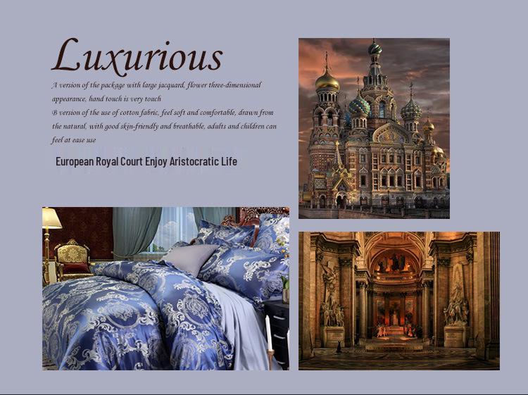 European Silk Cotton Jacquard Wedding Bedding Set - Four-Piece Duvet Cover Gift