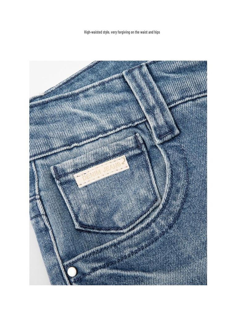 2026 Spring Petite High-Waisted Cropped Grandma Jeans - Slimming, Versatile, Loose Fit Casual Denim Pants
