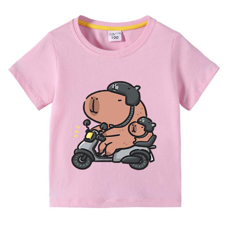 

Capybara Kids T-shirt Children animal Tees Cartoons Clothes Kid Girl Boy Cute Capybaras Lovely T Shirt Baby Casual Top Clothes 100