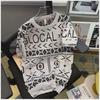 Men's 2023 Trendy Slim Fit Knitted Jacquard T-shirt: Ice Silk, Round Neck, Short Sleeve, Fashionable Letter Design