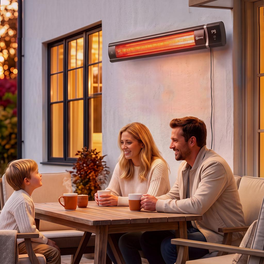 Terrace Infrared Heater 3000 W IP65 9 Heat Levels Timer 24 H Touch/Remote Control LED Display