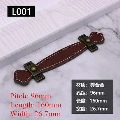 Leather furniture Knobs Soft Leather Handle And Knobs Furniture Cabinet Drawer Chest Suitcase Trunk Box Case Handle With Screws