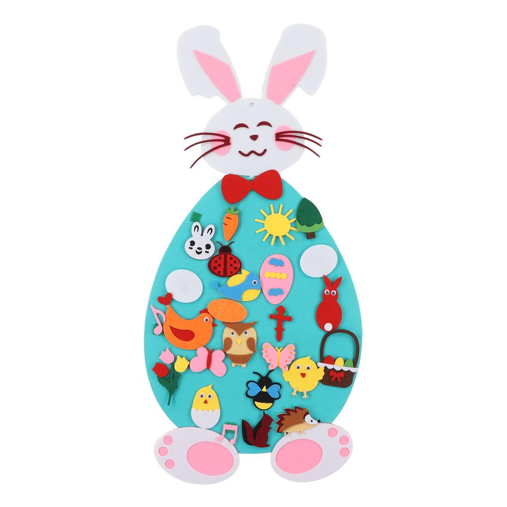 Toddler DIY Felt Rabbit Set Wall Hanging Bunny Crafts Ornaments for Home Party Decoration