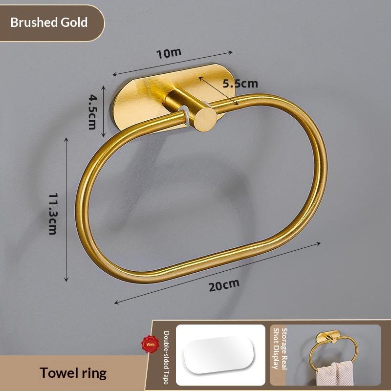 Durable Towel Holder Self-Adhesive No Drilling Bathroom Hook Stainless Steel Bathroom Organizer Kitchen Storage Rack