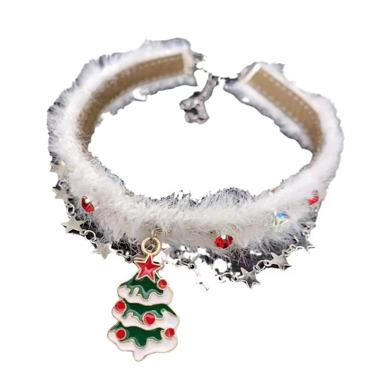 

Christmas velvet necklace female atmosphere Christmas tree star decoration collarbone chain holiday photo necklace choker tide