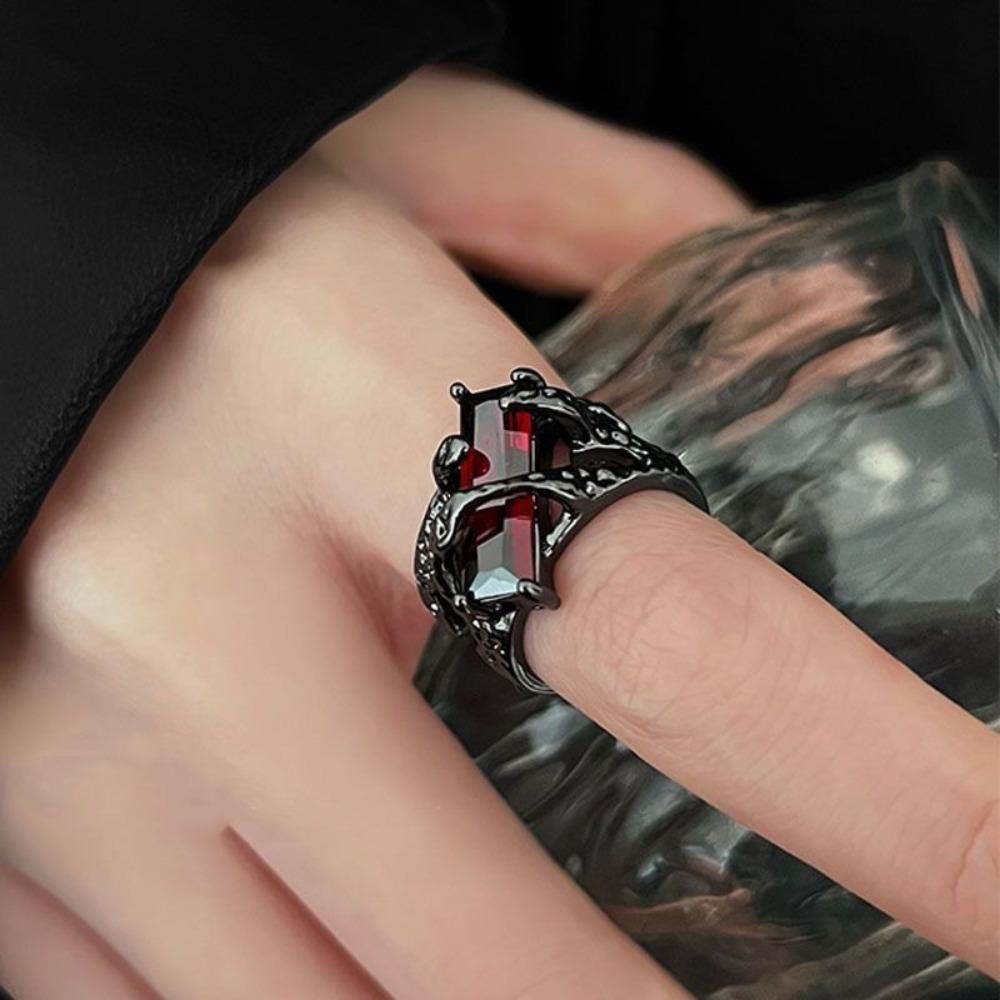 Dark Retro Ring Female Niche Design Sense Adjustable Opening Ring Cold Wind Index Finger Tail Ring Trendy Man