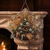 Handmade Christmas Tree Decor Faux Pearl Painting Suncatcher Kit, Acrylic Snowflake Shaped Board with Lace Relaxing Holiday Activity Edge, 3D Gemstone