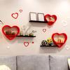 QQXX Cute Heart Shaped Floating Shelves,Set of 3 Wall Shelves Wood Floating Shelf,Kawaii Shelves for Wall Decor,Small Storage Display Rack Living