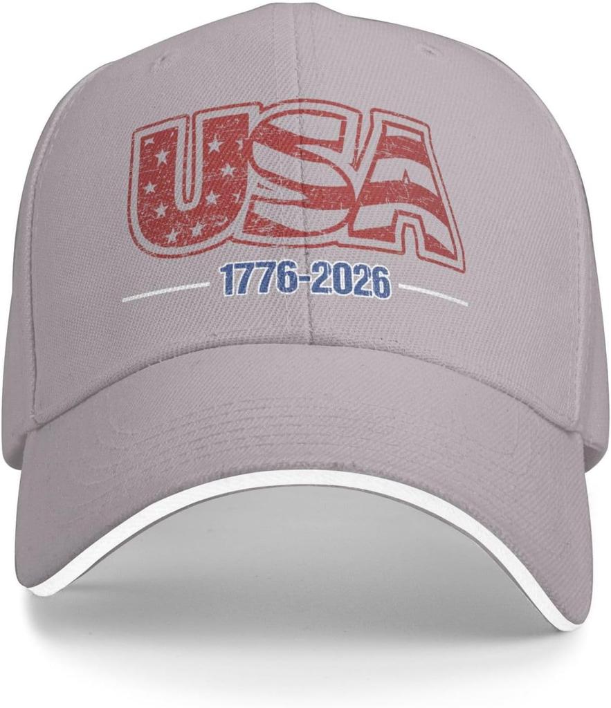 USA 17762026 Zweihundertjahrfeier Baseballkappe Used Look Amerikanische Flagge Print Verstellbar Outdoor Hut