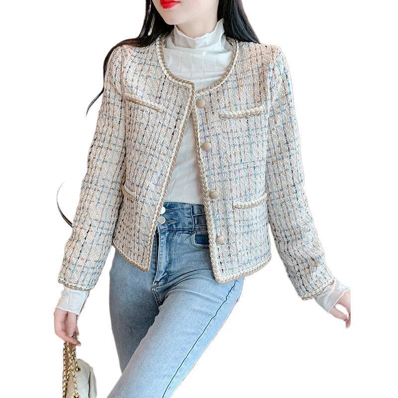 Spring 2025 Petite French Style Tweed Jacket for Women
