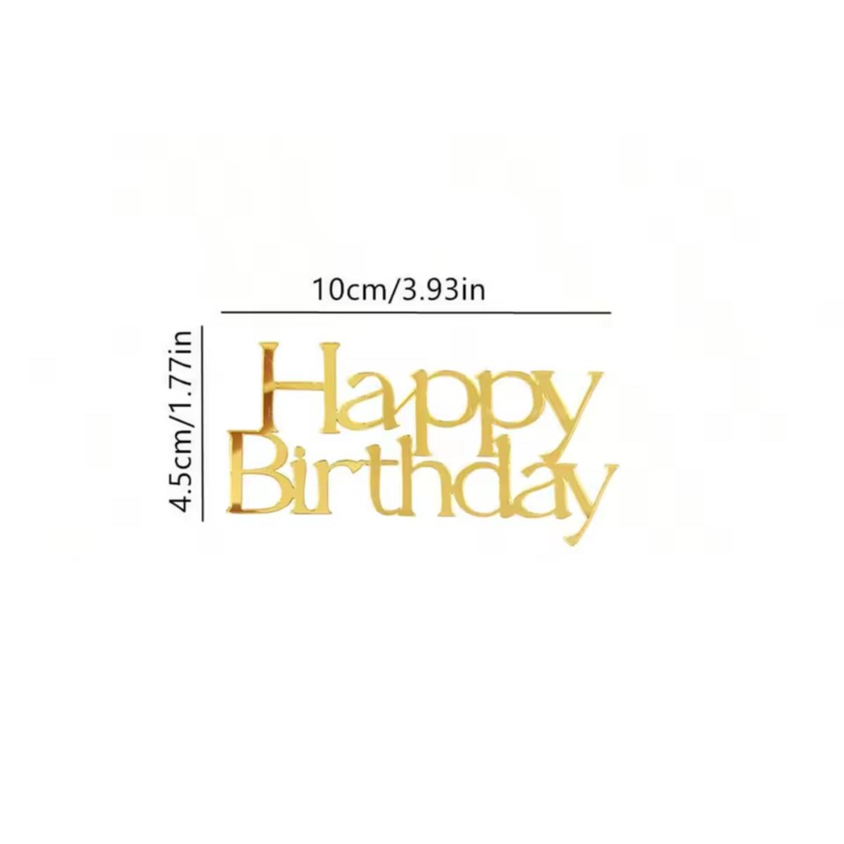

1 шт. Топпер для торта «С днем рождения» Простые линии Акриловый Золотой Серебряный Черный Топперы для десерта для украшения торта на вечеринку по случаю дня рождения