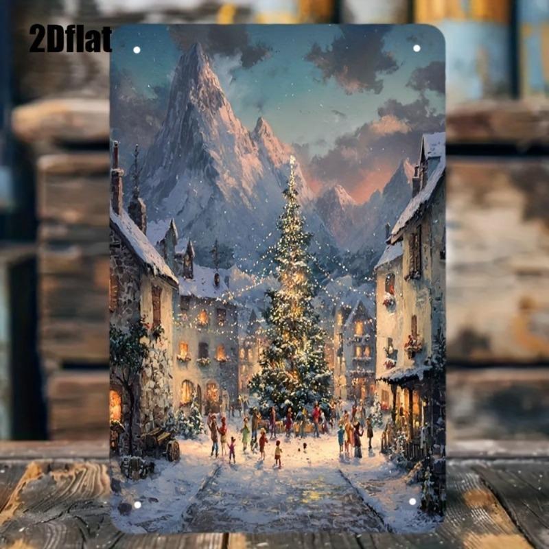 Винтажная металлическая табличка  Счастливого Рождества , Ретро праздничный настенный декор 20x30см