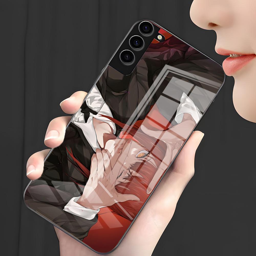 Anime Chainsaw Man M-Makima Phone Case For Samsung A25 A13 A33 5G A54 A36 A35 A56 A52 A14 Shockproof Glass Cover