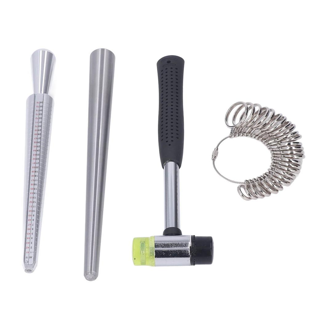 Ringdorn-Größenmessgerät für Fingerringe, Messlehre, Gummihammer, Schmuckherstellungsset