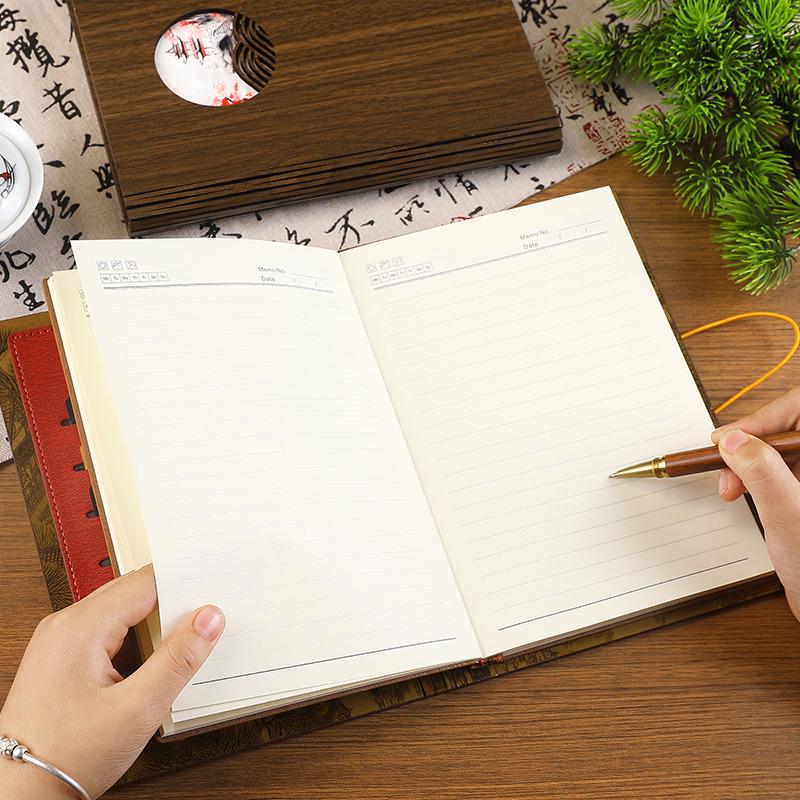 Premium Wooden Notebook Gift Set: Customizable Journal with Logo for Business Souvenir