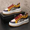 Fashion Trendy men's shoes, embroidered breathable mesh casual shoes, men's fashionable and versatile thick-soled board shoes  b28
