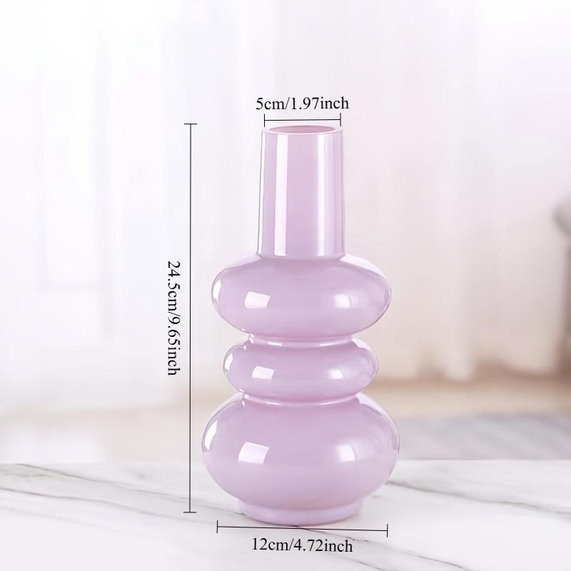 1pc Bohemian Style Pink Glass Vase, Minimalist Vintage Design for Hydroponic Fresh Flowers, Irregular Shape, Ideal for Home