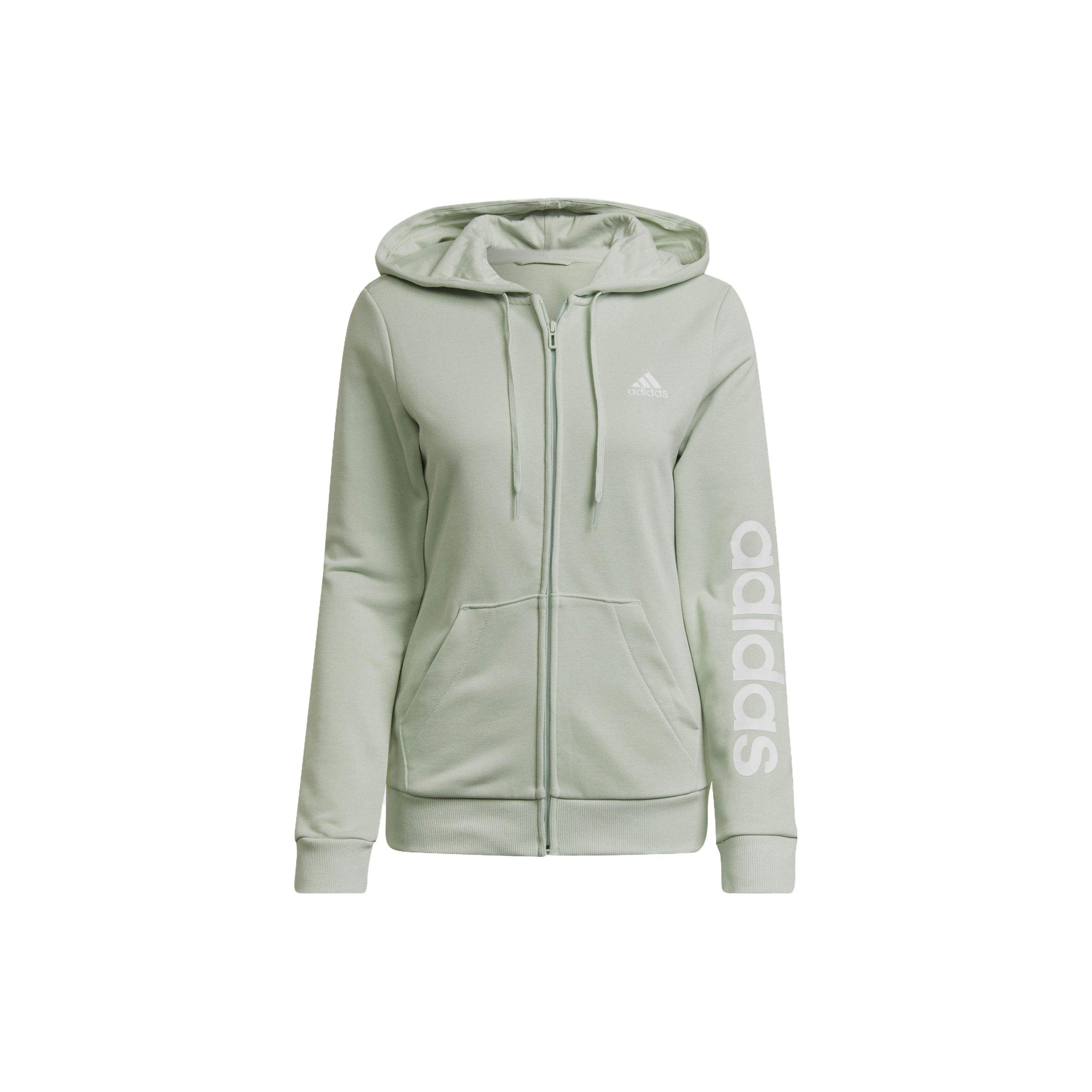 (WMNS) adidas Logo Full-Zip Hoodie Linen Green Women s HK9662 S