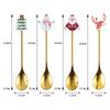 4PCS Set Christmas Stirring Spoon Plated Design Kitchen Utensil Gift  Kitchen Supplies