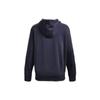 Under Armour Solid Color Large Pocket Hooded Drawstring Long Sleeve Sweatshirt Women Sweatshirt Dark-Blue 1373026-558