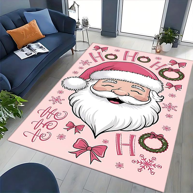 Christmas Santa Claus Chair Mat - Anime Cartoon Design, Non-Slip Carpet for Office, Home Decor, Living Room, Bedroom, Gaming Room & Dormitory.R038