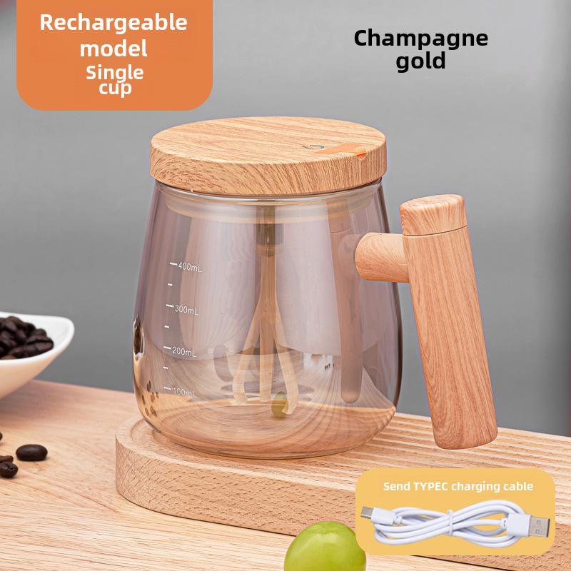 Hochwertiger Ahorn Elektrischer Rührbecher - Vollautomatische Kaffeetasse