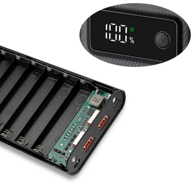 DIY 18650 Battery Pack Enclosure with Double USB Port Quick Charging Power Banks Case for Fast Charging Power Banks