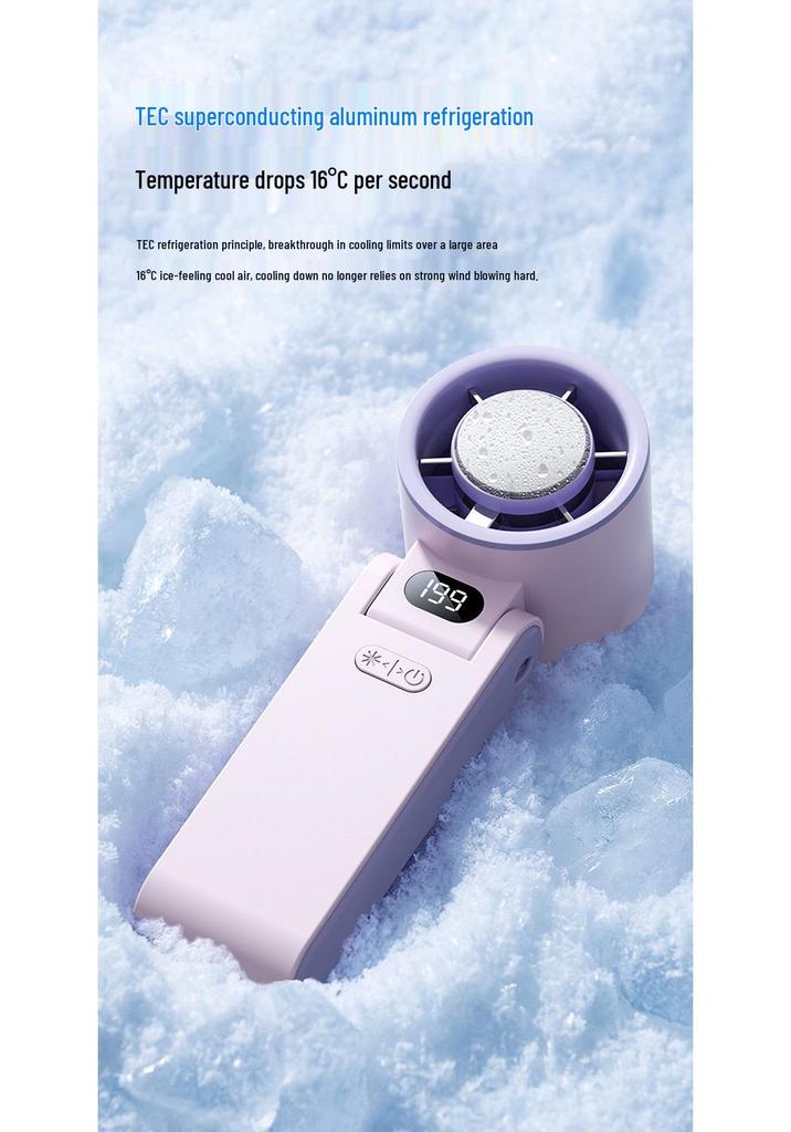 Turbo High-Speed Portable Handheld Fan with USB Charging & 199 Gear Digital Display