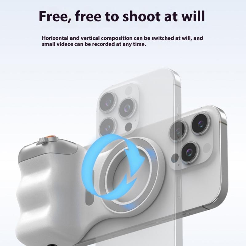 Wireless Bluetooth-compatible Tripod Handle with Against   Slip Magnetic Base Easy To Use for Smartphones Action Cameras