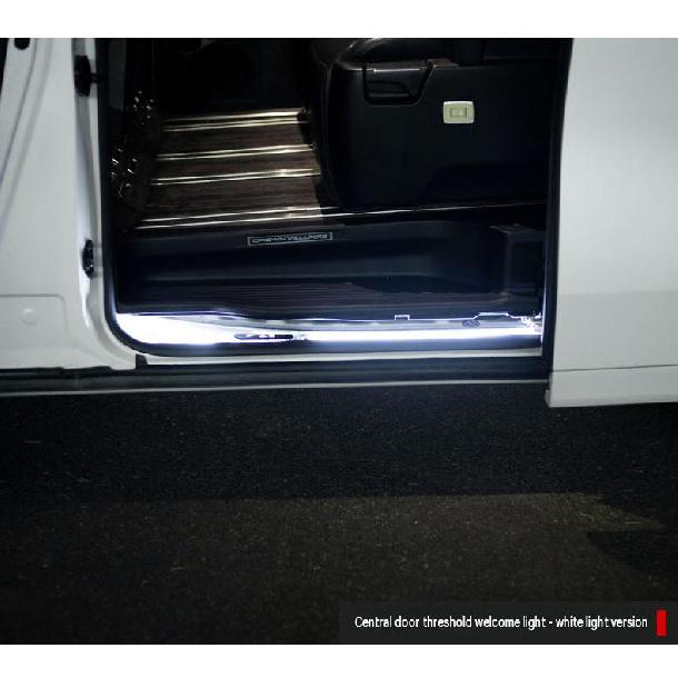 Car Sliding Door Welcome Light for Toyota Alphard Vellfire 30 Series White Door Ground Light Courtesy Lamp Middle Door Lighting Neon Lights 4
