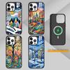 Whimsical Landscape Starry Night Phone Case For iPhone 14,16,15,13,17,12,Plus,Pro,Max Magnetic For Magsafe Frosted Cover