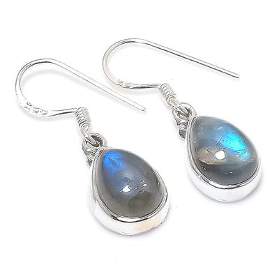 Natural Labradorite Gemstone 925 Solid Sterling Silver Gift Earring 1.25" G0P05