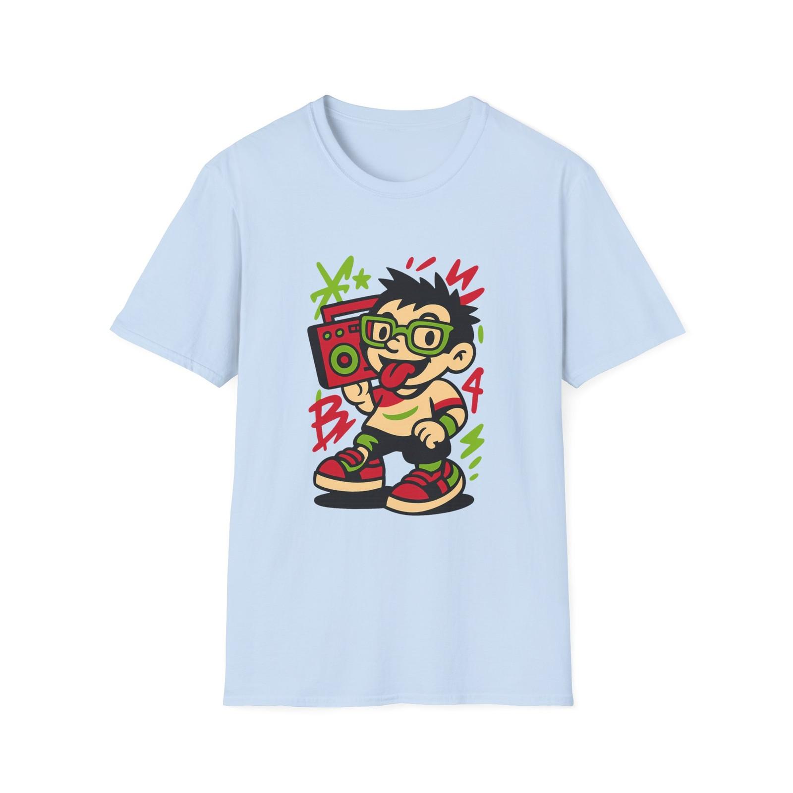 Unisex Softstyle T-Shirt Mens Womens Tees Top 90s Glasses Boombox Mischief Graffiti Style Shirt S