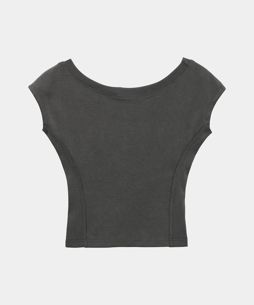 ETRE AU SOMMET Pigment Damage Panel Short Top (Dark Gray)
