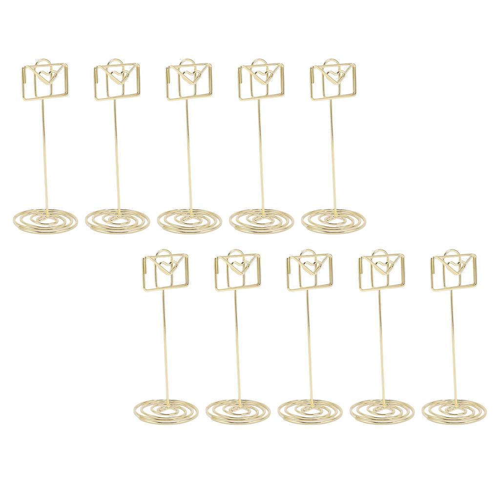 10PCS Table Number Holders Envelope Shape Metal Card Clips for Photo Menu Place Cards Restaurant Wedding Party