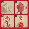 4pcs ABS Wall Mounted Hook Chinese Style Blessing Words Door Hook Red No Drill Spring Festival Hook Chinese New Year