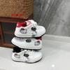 Cute Cartoon Embroidery Parent-Child White Shoes - Girls' and Boys' New Year's Style Versatile Sneakers for Spring 2026.
